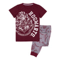 Red-Grey - Front - Harry Potter Girls Crest Glitter Pyjama Set