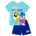 Blue - Front - Baby Shark Boys Totally Jaw-Some! Short Pyjama Set