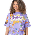 Purple - Side - Rugrats Womens-Ladies All-Over Print Short Pyjama Set