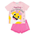 Pink - Front - Baby Shark Girls Feeling Fin-Tastic Short Pyjama Set