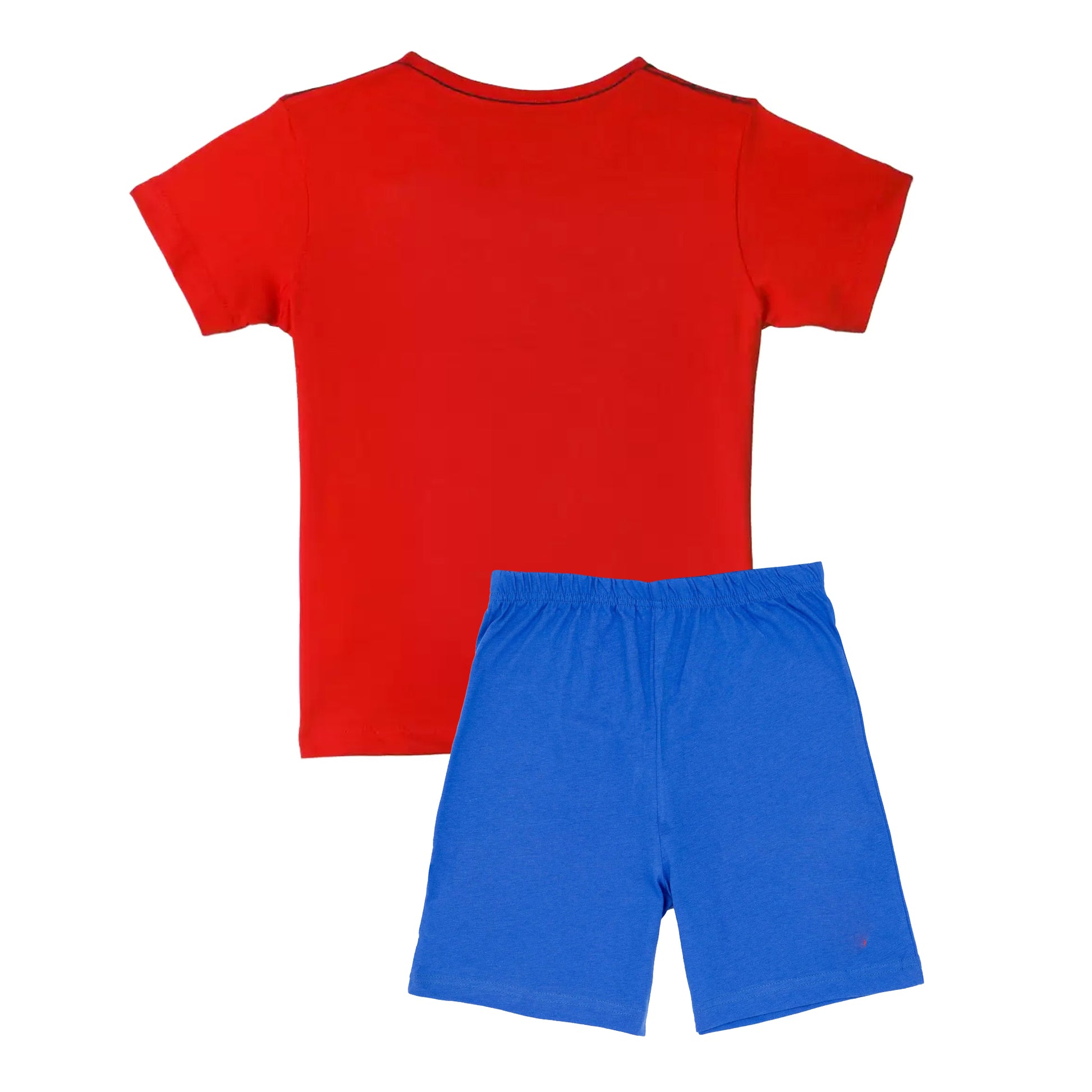 Blue-Red - Back - Spider-Man Boys Logo Short Pyjama Set