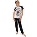 Black-White - Side - Stranger Things Childrens-Kids Hellfire Club Pyjama Set