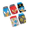 Blue-Red-Grey - Front - Sonic The Hedgehog Boys Socks Set (Pack of 5)