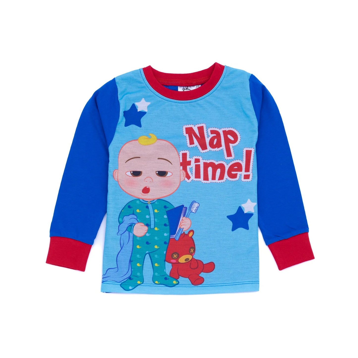 Blue-Red - Back - Cocomelon Boys Nap Time Long-Sleeved Pyjama Set