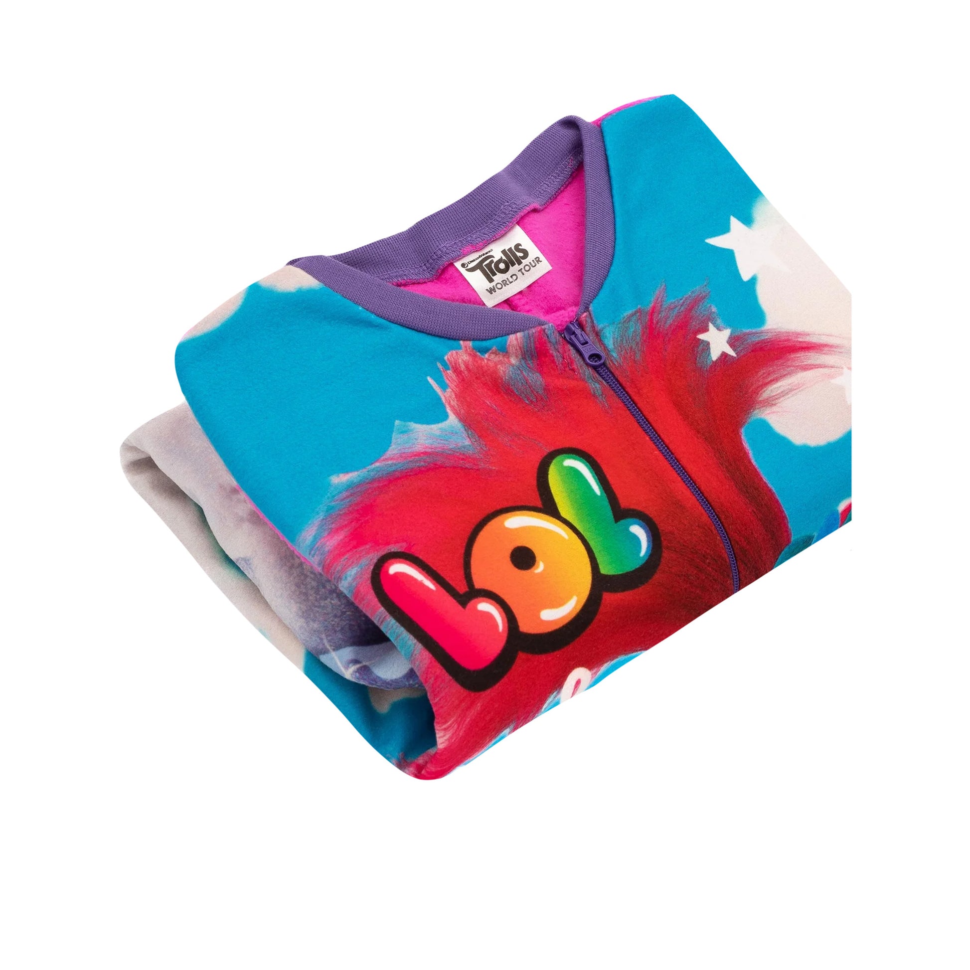 Multicoloured - Side - Trolls Girls Fleece Jumpsuit