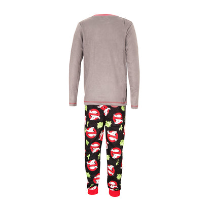 Black-Grey - Back - Ghostbusters Childrens-Kids Pyjama Set