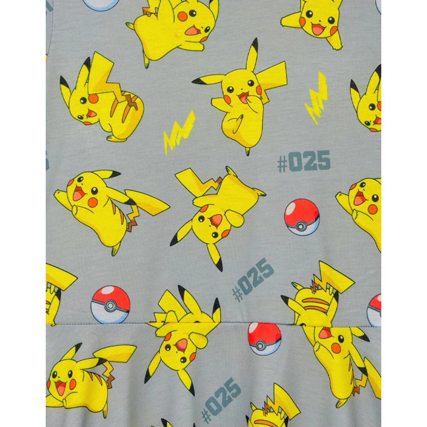 Grey - Side - Pokemon Girls Pikachu Short-Sleeved Skater Dress