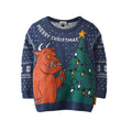 Blue - Front - The Gruffalo Boys Knitted Christmas Jumper