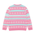 Pink-Blue - Back - Pusheen Girls Knitted Christmas Sweatshirt