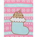 Pink-Blue - Pack Shot - Pusheen Girls Knitted Christmas Sweatshirt