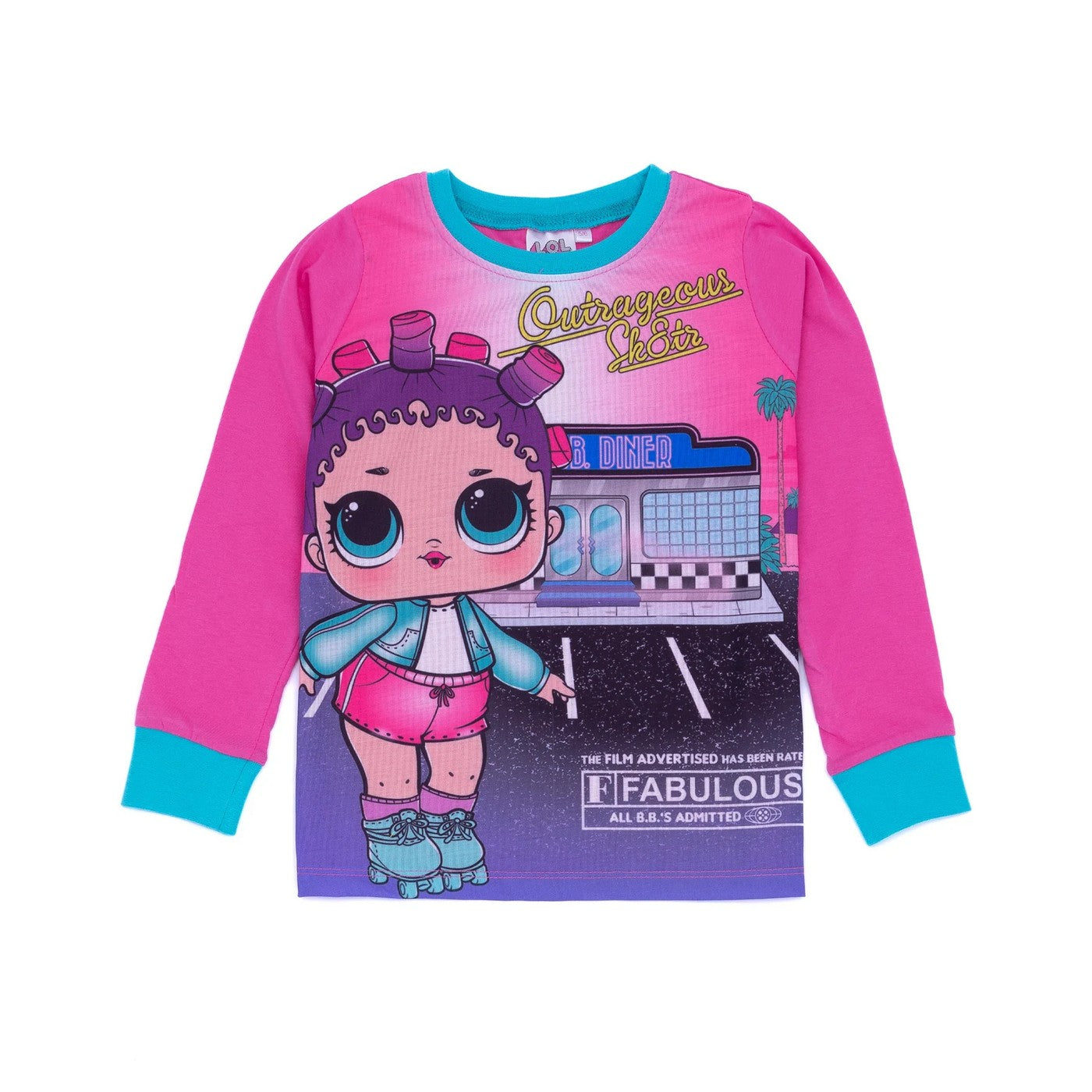 Pink-Blue - Side - LOL Surprise Girls Long-Sleeved Pyjama Set