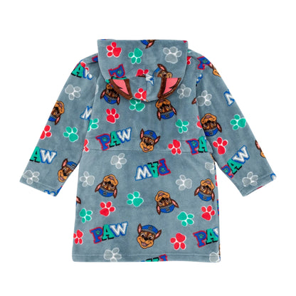 Blue - Back - Paw Patrol Childrens-Kids Fleece Hooded Robe