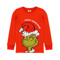 Red-White - Back - The Grinch Childrens-Kids Long Leg Long-Sleeved Christmas Pyjama Set