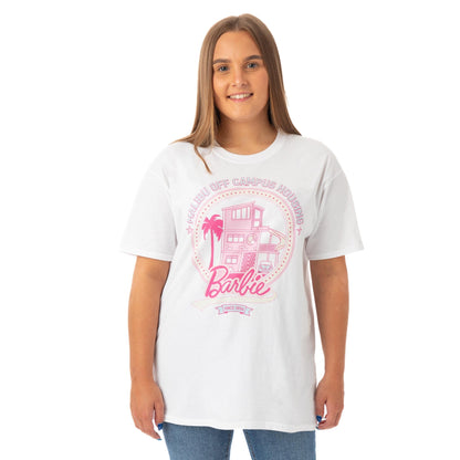 White - Pack Shot - Barbie Womens-Ladies Malibu Off Campus Housing Short-Sleeved T-Shirt