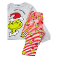 Grey-Red - Lifestyle - The Grinch Boys Merry Grinchmas Long Pyjama Set