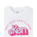 White - Pack Shot - Barbie Mens Not Just Arm Candy Ken Retro Short-Sleeved T-Shirt