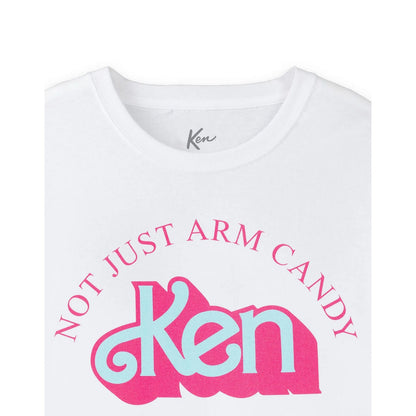 White - Pack Shot - Barbie Mens Not Just Arm Candy Ken Retro Short-Sleeved T-Shirt