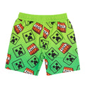 Green-Black - Back - Minecraft Boys Creeper Swim Shorts