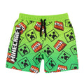 Green-Black - Front - Minecraft Boys Creeper Swim Shorts