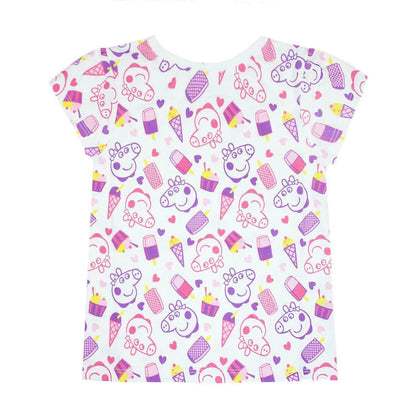 White - Back - Peppa Pig Girls All-Over Print T-Shirt