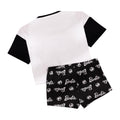 Black-White - Back - Barbie Womens-Ladies Short Pyjama Set