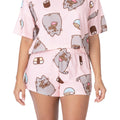 Pink - Side - Pusheen Womens-Ladies Short Pyjama Set