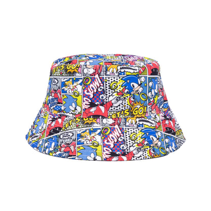 Multicoloured - Front - Sonic The Hedgehog Unisex Adult Comic Bucket Hat