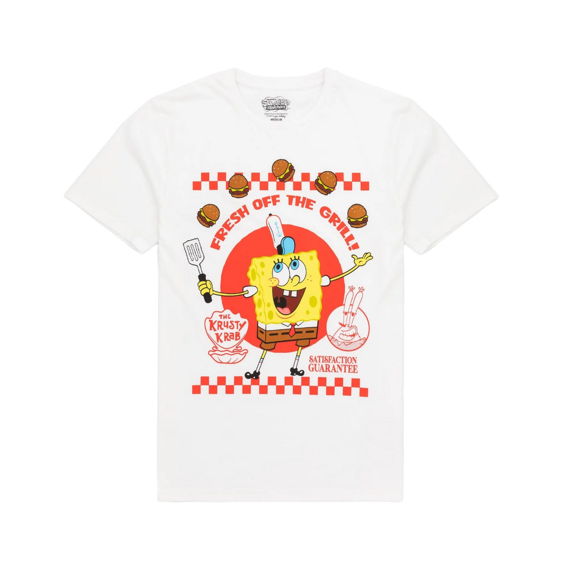 White-Grey - Back - SpongeBob SquarePants Mens Short Pyjama Set