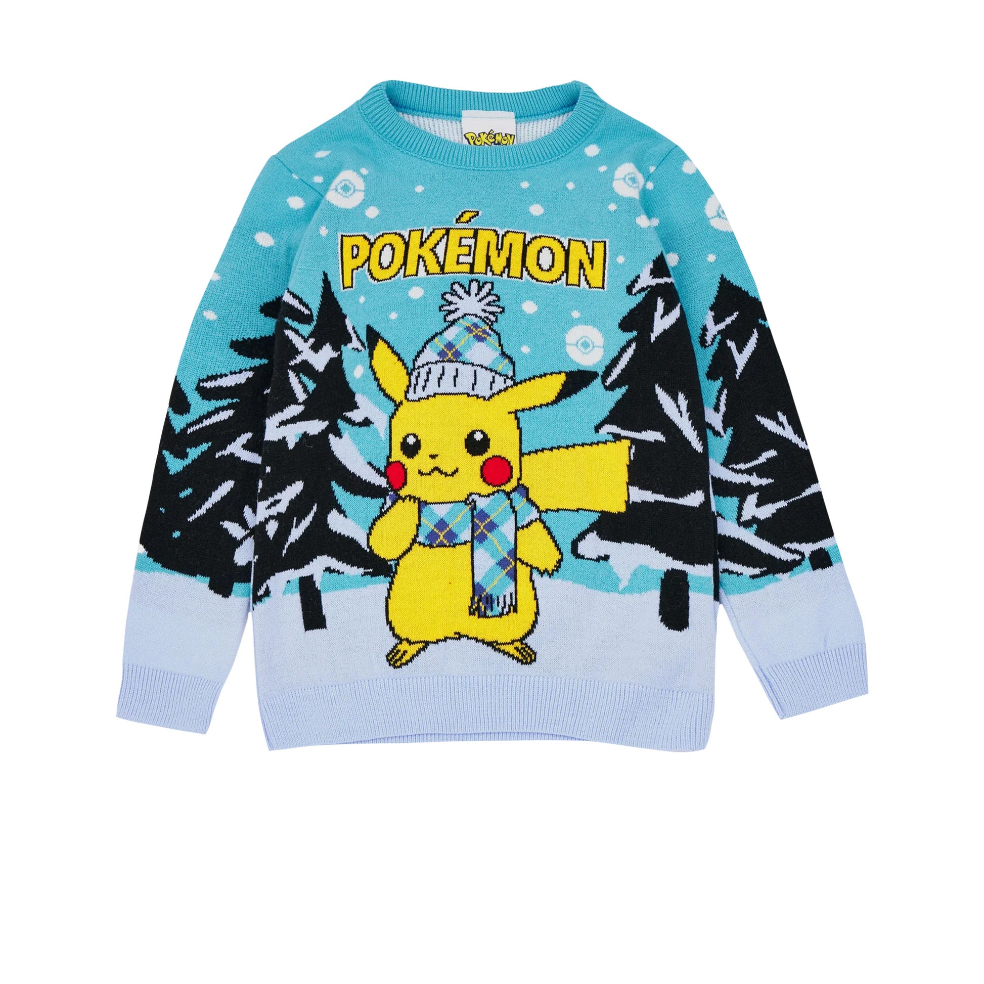 Blue - Front - Pokemon Childrens-Kids Knitted Jumper