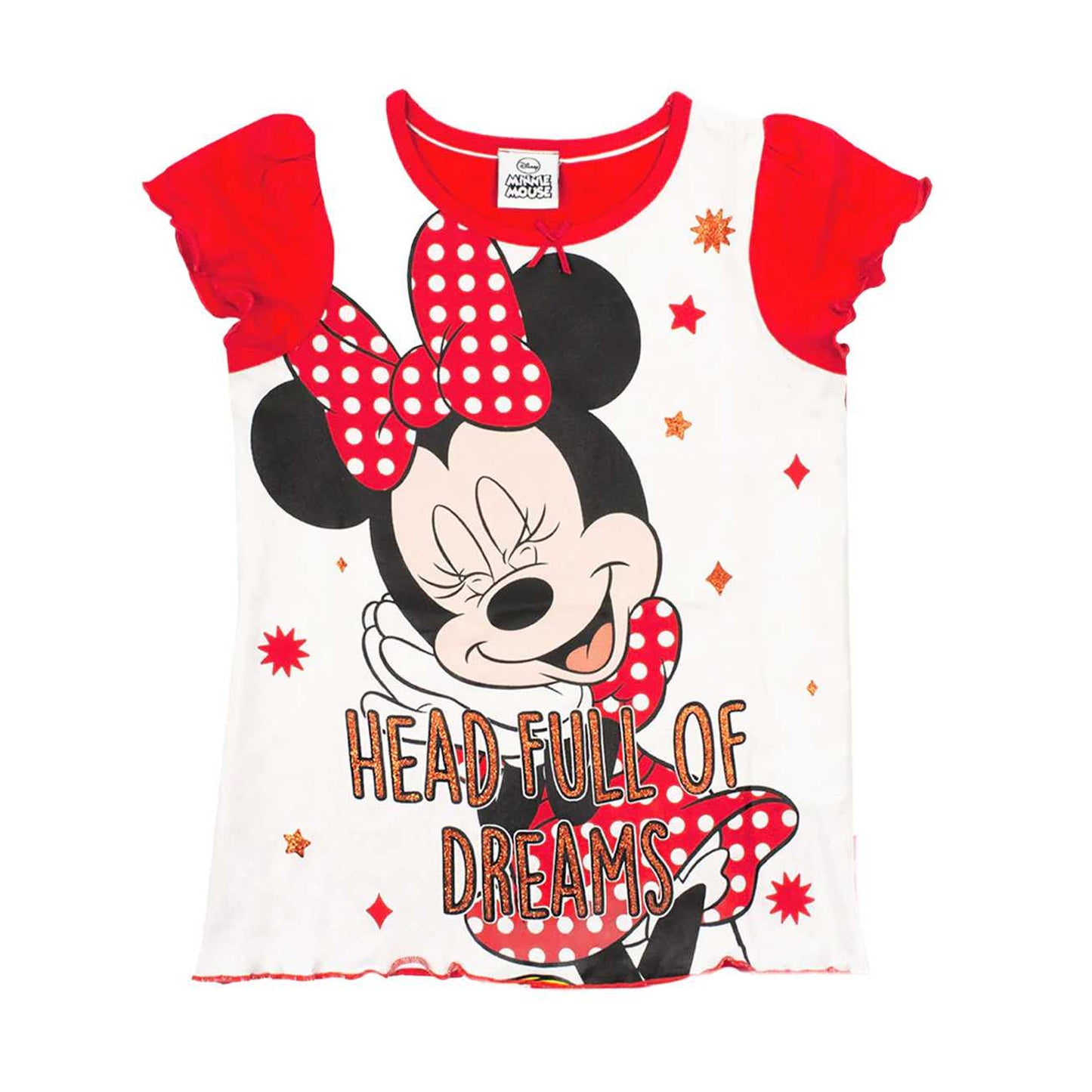 Red - Back - Disney Girls Minnie Mouse Short Pyjama Set