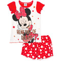 Red - Front - Disney Girls Minnie Mouse Short Pyjama Set