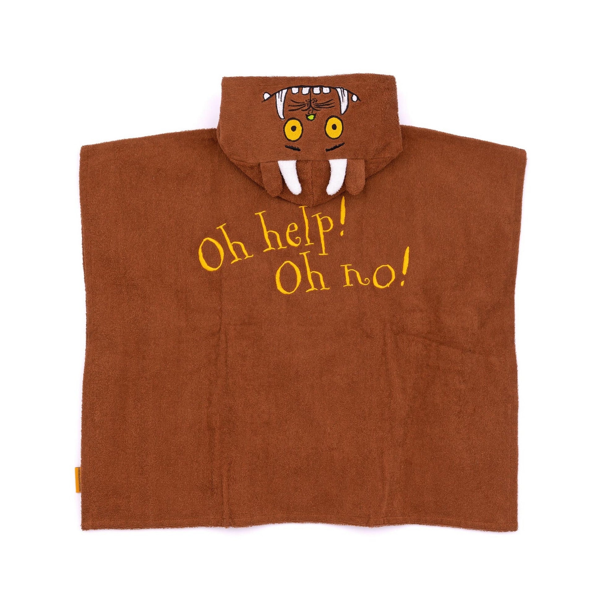 Brown - Back - The Gruffalo Childrens-Kids Towel Poncho