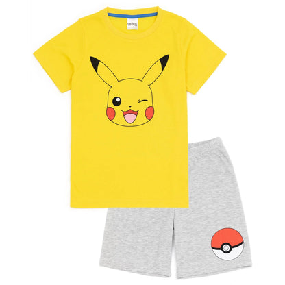 Multicoloured - Side - Pokemon Childrens-Kids Face Short Pyjama Set (Pack of 2)