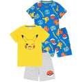 Multicoloured - Front - Pokemon Childrens-Kids Face Short Pyjama Set (Pack of 2)