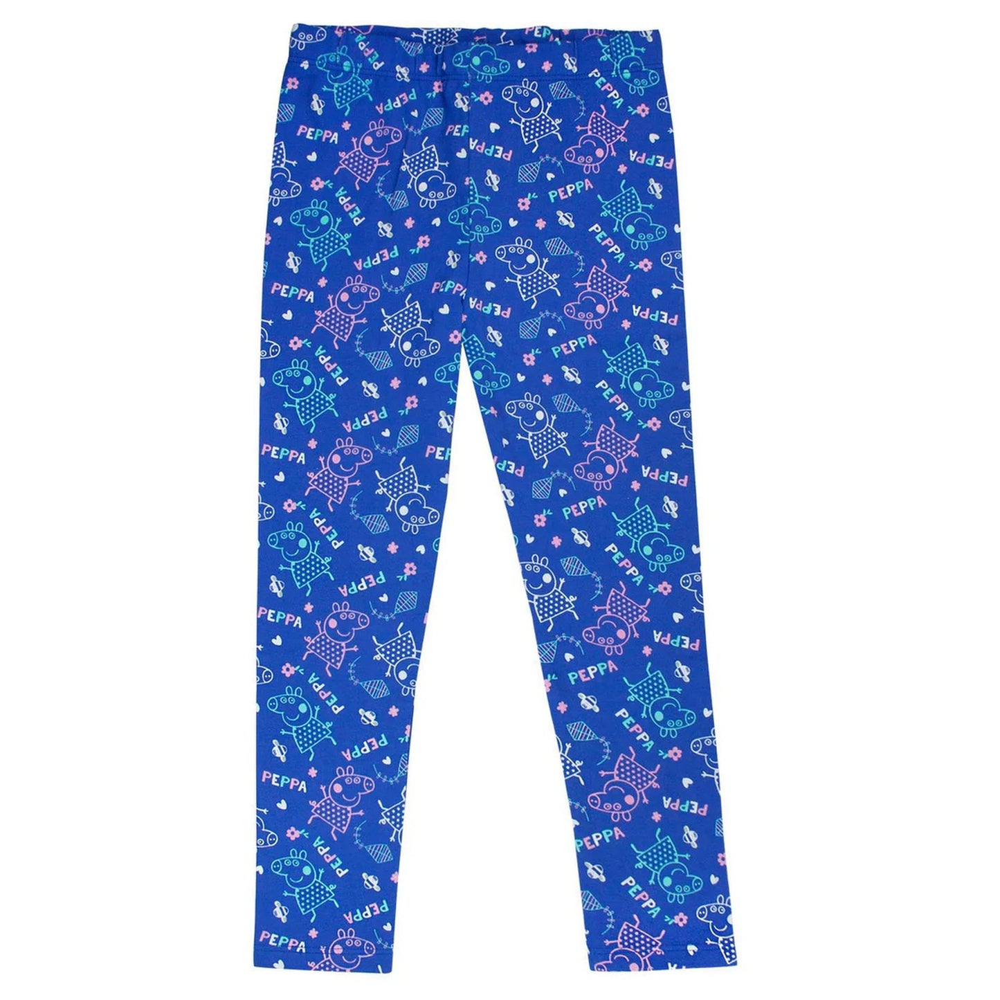 Pink-Navy Blue - Side - Peppa Pig Girls Leggings (Pack of 2)