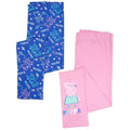 Pink-Navy Blue - Front - Peppa Pig Girls Leggings (Pack of 2)