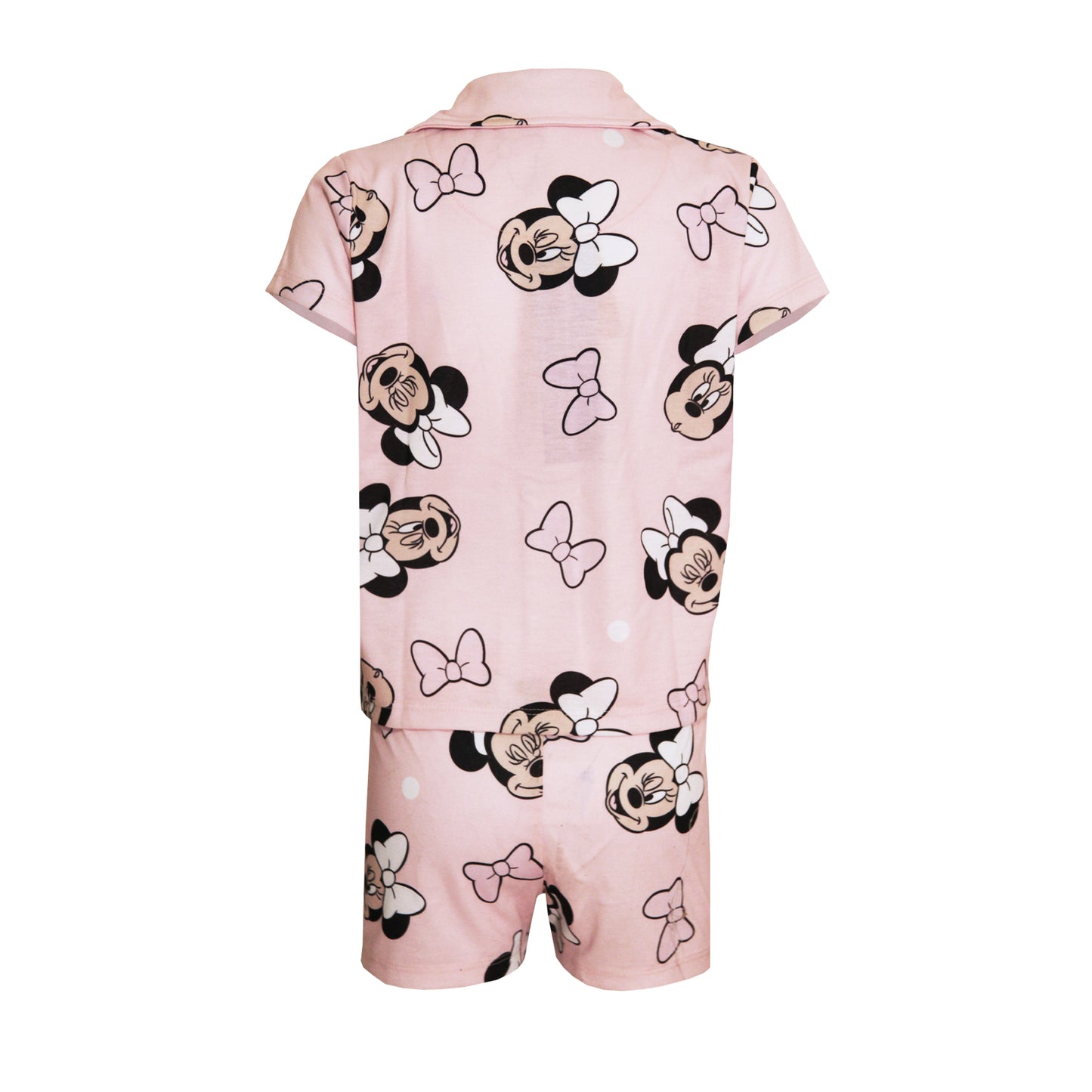 Pink - Back - Disney Girls Minnie Mouse Pyjama Set