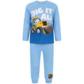 Blue - Front - JCB Childrens-Kids Dig It All Digger Long Pyjama Set