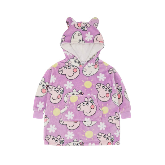 Pink - Front - Peppa Pig Girls Hoodie Blanket