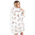 White - Back - Pusheen Womens-Ladies Oversized Hoodie Blanket