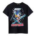 Black - Front - Sonic The Hedgehog Boys Merry Christmas T-Shirt