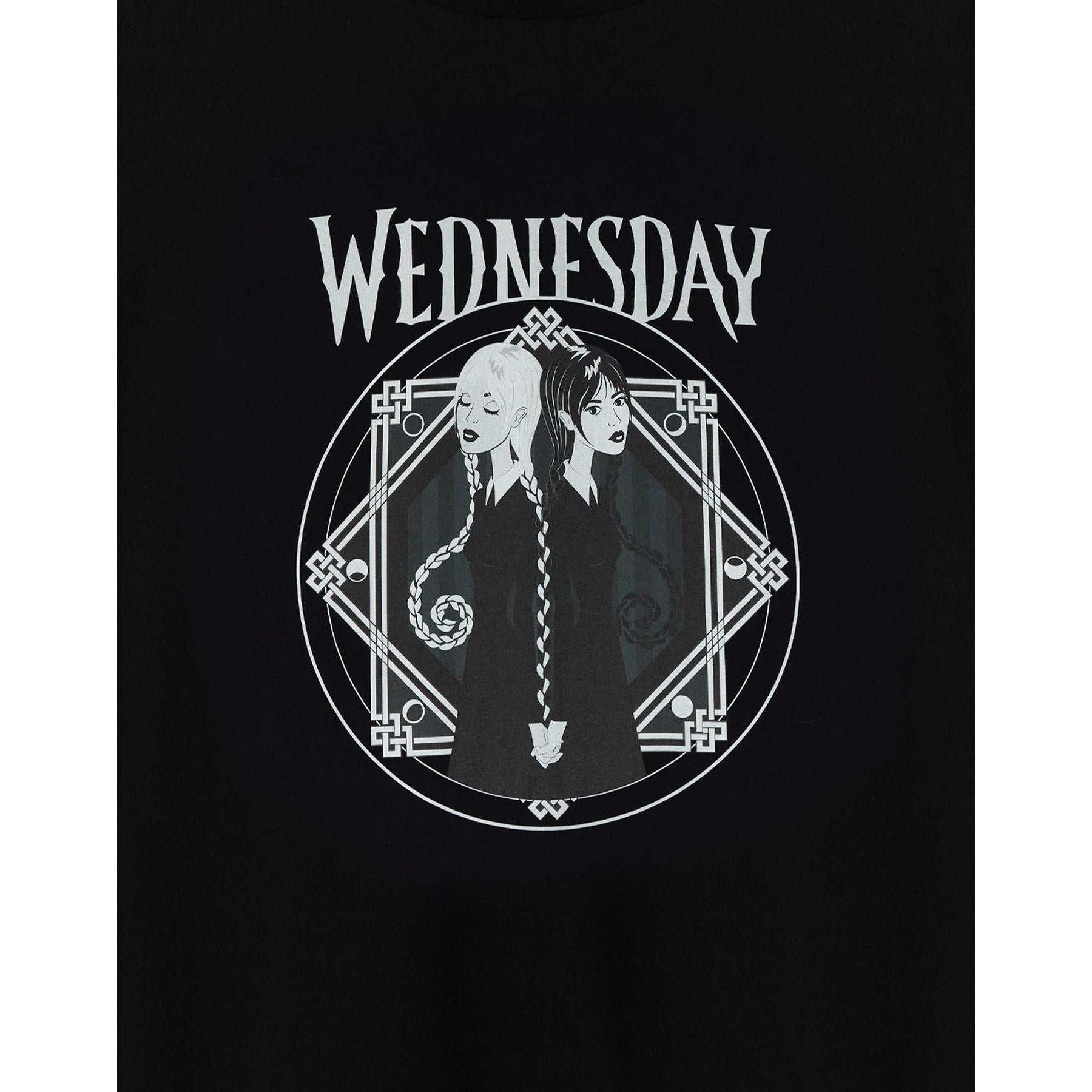 Black - Pack Shot - Wednesday Womens-Ladies Back To Back T-Shirt
