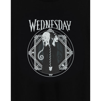 Black - Pack Shot - Wednesday Womens-Ladies Back To Back T-Shirt