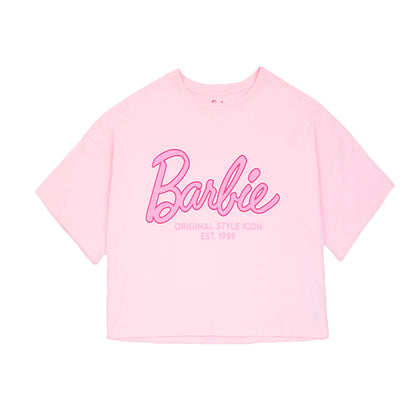 Pink - Back - Barbie Womens-Ladies Logo Pyjama Set