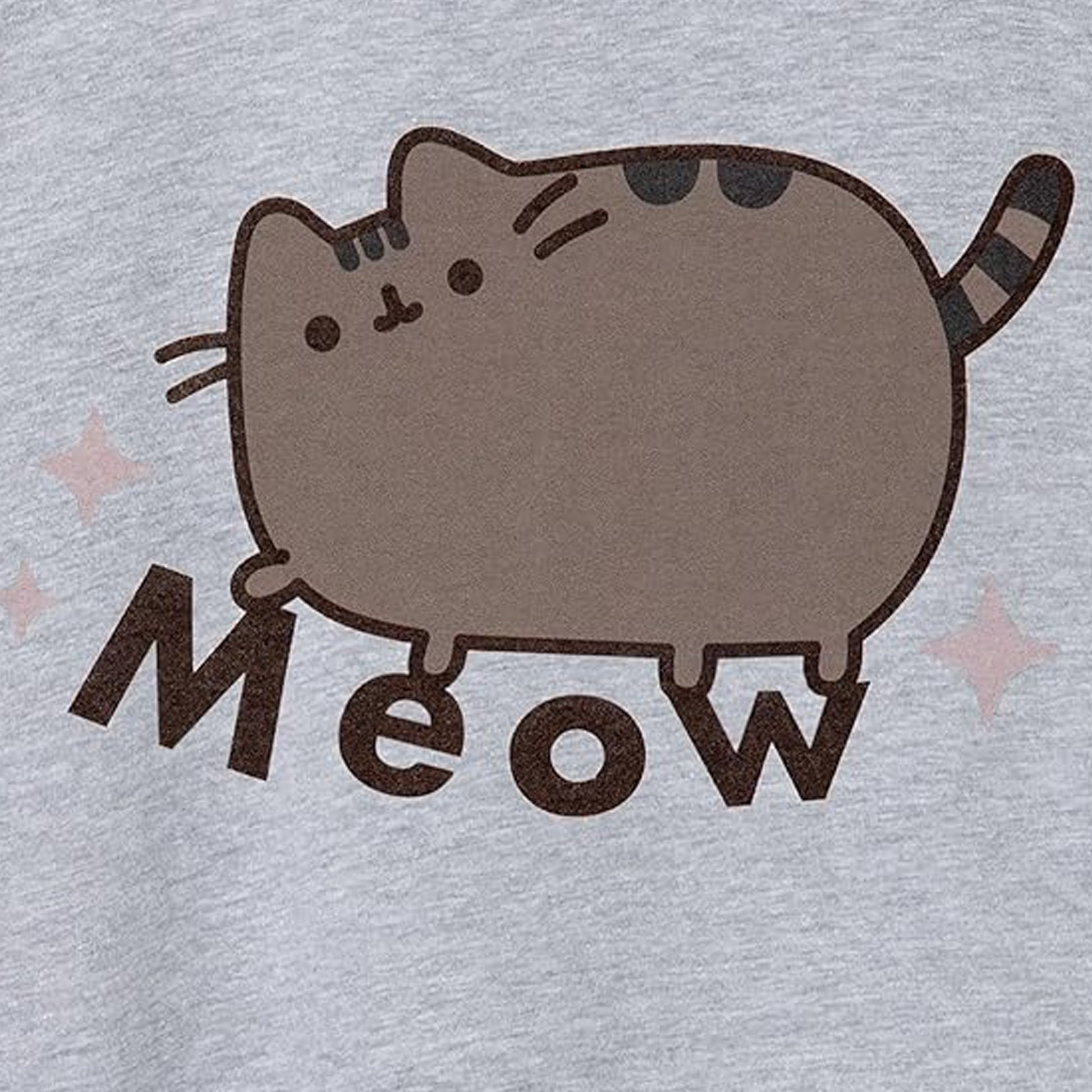 Grey Marl - Side - Pusheen Girls Meow T-Shirt