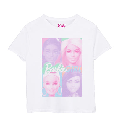 White-Pink-Purple - Front - Barbie Girls Colour Block T-Shirt