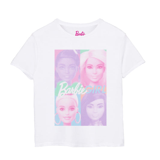 White-Pink-Purple - Front - Barbie Girls Colour Block T-Shirt
