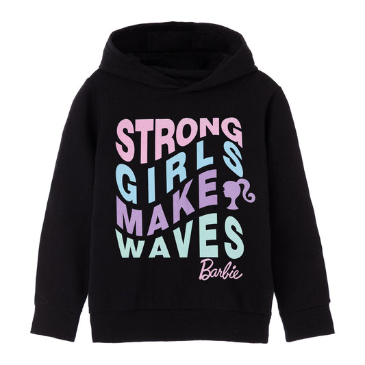 Black - Front - Barbie Girls Strong Girls Make Waves Hoodie