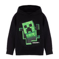 Black-Green - Front - Minecraft Childrens-Kids Creeper Hoodie