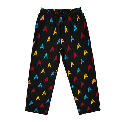 Black-Grey - Side - Star Trek Mens Logo All-Over Print Pyjama Set